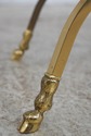 F74539: Iron Brass & Glass Rams Head Coffee Table