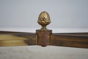 F74539: Iron Brass & Glass Rams Head Coffee Table