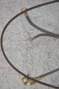 F74539: Iron Brass & Glass Rams Head Coffee Table