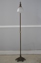 F74401: Vintage Art Deco Brass & Alabaster Floor L