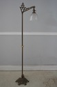 F74401: Vintage Art Deco Brass & Alabaster Floor L
