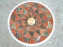L74536: PIETRA DURA Inlaid Marble Top Metal Base R