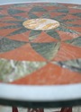 L74536: PIETRA DURA Inlaid Marble Top Metal Base R