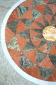 L74536: PIETRA DURA Inlaid Marble Top Metal Base R