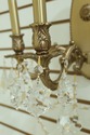 F49879EC: Pair Brass & Crystal 3 Light Wall Sconce