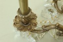 F49879EC: Pair Brass & Crystal 3 Light Wall Sconce