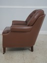 65186EC: HANCOCK & MOORE Brown Leather Chair & Ott