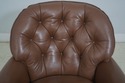 65186EC: HANCOCK & MOORE Brown Leather Chair & Ott