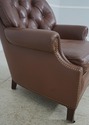 65186EC: HANCOCK & MOORE Brown Leather Chair & Ott