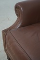 65186EC: HANCOCK & MOORE Brown Leather Chair & Ott