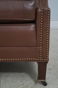 65186EC: HANCOCK & MOORE Brown Leather Chair & Ott