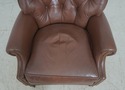 65186EC: HANCOCK & MOORE Brown Leather Chair & Ott