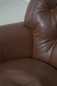 65186EC: HANCOCK & MOORE Brown Leather Chair & Ott