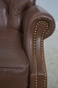 65186EC: HANCOCK & MOORE Brown Leather Chair & Ott