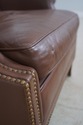 65186EC: HANCOCK & MOORE Brown Leather Chair & Ott