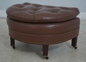 65186EC: HANCOCK & MOORE Brown Leather Chair & Ott