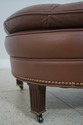 65186EC: HANCOCK & MOORE Brown Leather Chair & Ott