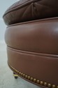 65186EC: HANCOCK & MOORE Brown Leather Chair & Ott