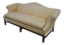 65034EC: Chippendale Style Gold Damask Upholstered