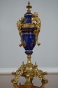 LF65190EC: French Louis XV Style Brass & Porcelain