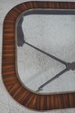 L69870: Mixed Wood Inlaid Glass Top X Base Coffee 