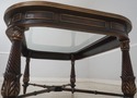 L69870: Mixed Wood Inlaid Glass Top X Base Coffee 