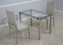 LF74621: MILO BAUGHMAN Glass Top Table & 2 Chairs 