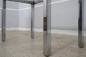 LF74621: MILO BAUGHMAN Glass Top Table & 2 Chairs 