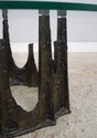 F74619: PAUL EVANS Glass & Bronze Brutalist Coffee