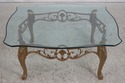 74634: Bronze Base Glass Top Designer Coffee Table