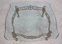 74634: Bronze Base Glass Top Designer Coffee Table