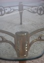 74634: Bronze Base Glass Top Designer Coffee Table