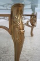74634: Bronze Base Glass Top Designer Coffee Table