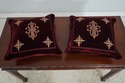 F74638: Set Of 3 Crewelwork On Velvet Down Accent 