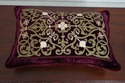 F74638: Set Of 3 Crewelwork On Velvet Down Accent 