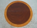 L74632: KINDEL Round Mahogany Inlaid End Table