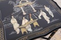 69858: Chinese Black Lacquer Glass Top Occasional 