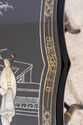 69858: Chinese Black Lacquer Glass Top Occasional 