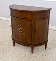 69897: ETHAN ALLEN Cherry Paint Decorated Demilune