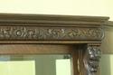 F32950EC: Antique Victorian Oak Lion Carved Bow Fr