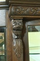 F32950EC: Antique Victorian Oak Lion Carved Bow Fr