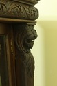 F32950EC: Antique Victorian Oak Lion Carved Bow Fr