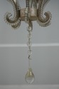 F61123EC: Silver Designer 6 Arm Chandelier w. Bead