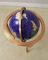 L56979EC: Glass & Stone World Globe On Copper Stan