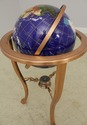 L56979EC: Glass & Stone World Globe On Copper Stan