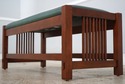 74666: STICKLEY Mission Cherry Leather Bench