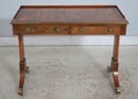 L74698: HEKMAN 2 Drawer Yew Wood & Walnut Library 