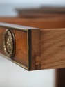 L74698: HEKMAN 2 Drawer Yew Wood & Walnut Library 
