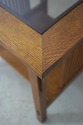 74677: STICKLEY Mission Oak Glass Top Lamp End Tab