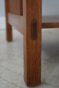 74677: STICKLEY Mission Oak Glass Top Lamp End Tab